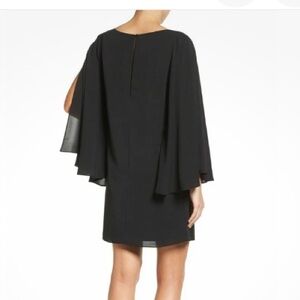 Chelsea28 Black Dress with Cape Sleeves